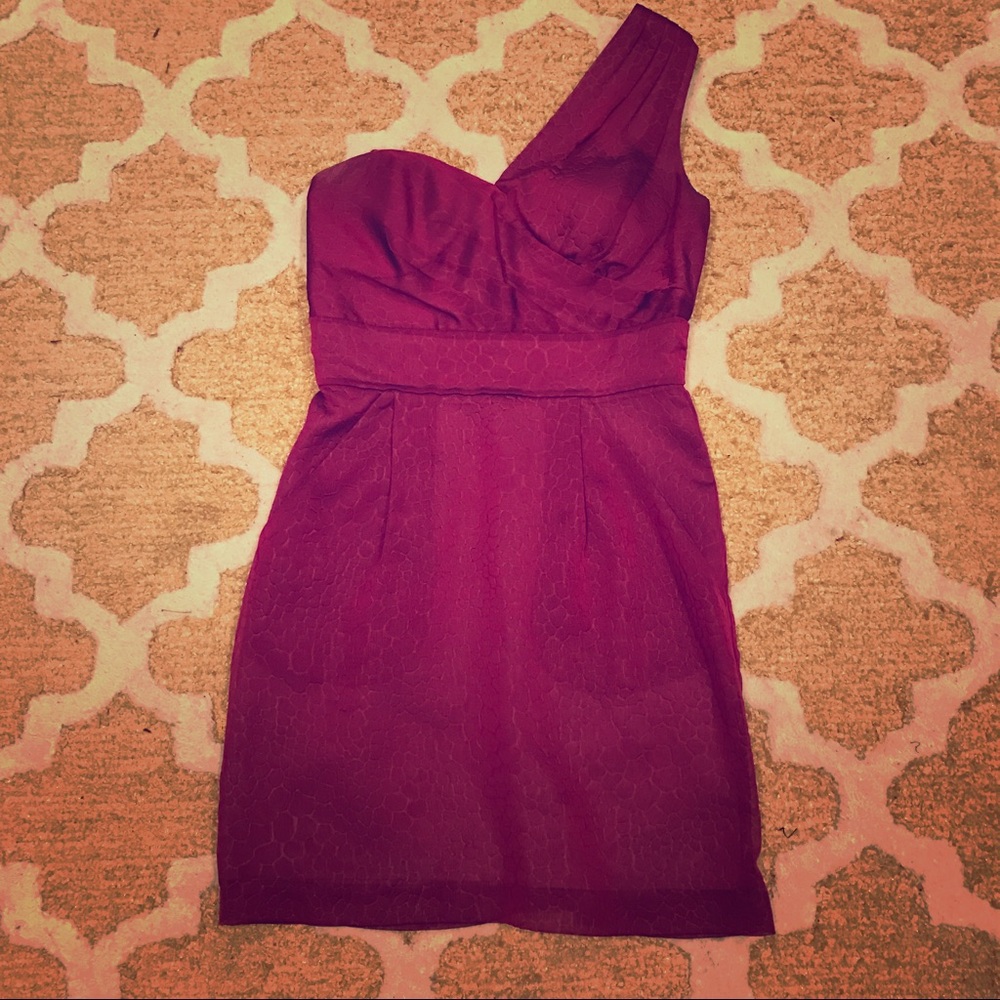 Pink one sided short dress with pockets